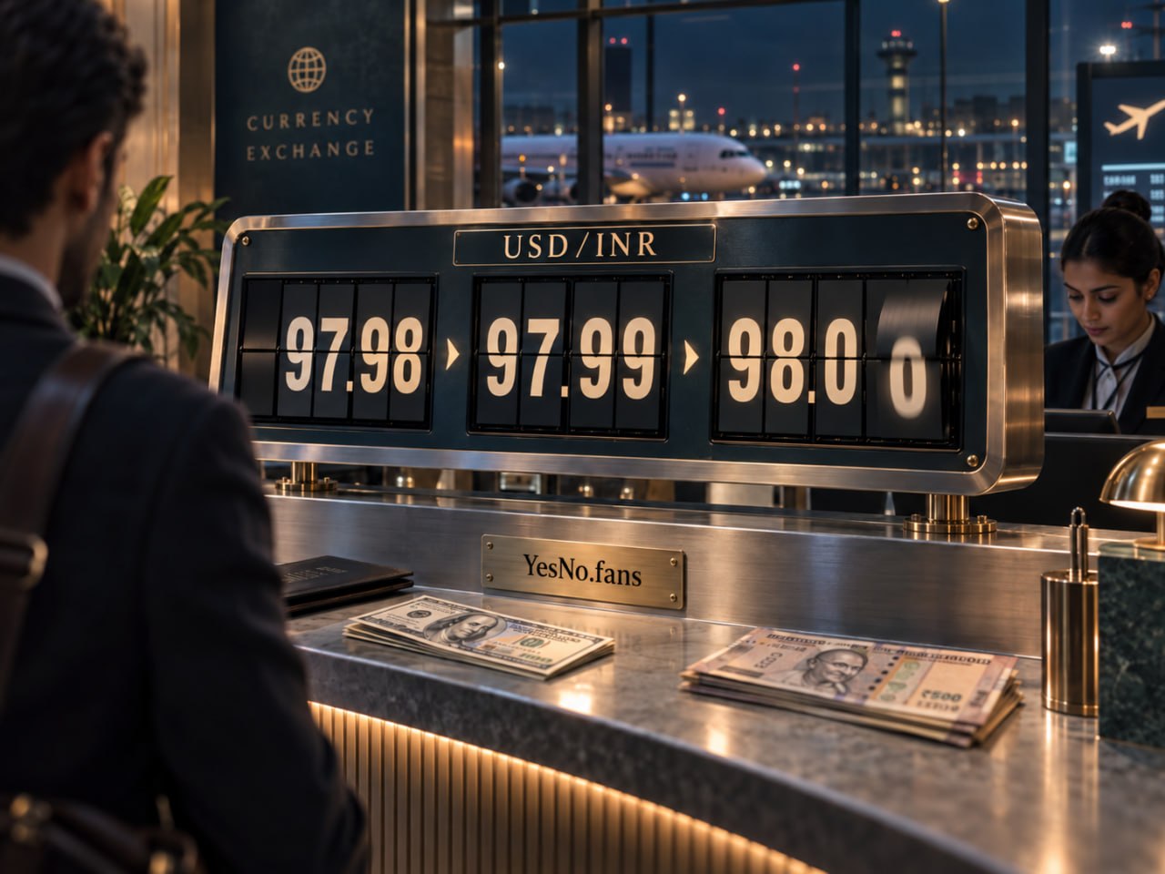 Will the RBI USD/INR reference rate reach 98.00 or above before December 1, 2026?