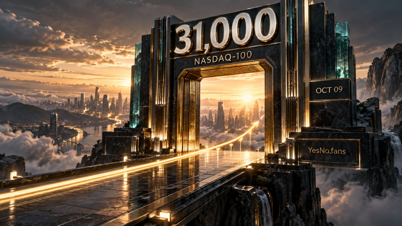 Will the Nasdaq-100 close at 31,000 or above on October 9, 2026?