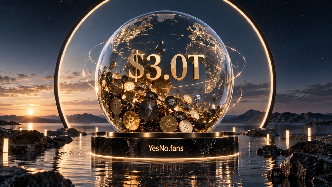 Will total cryptocurrency market cap close at $3.0 trillion or above before December 1, 2026?