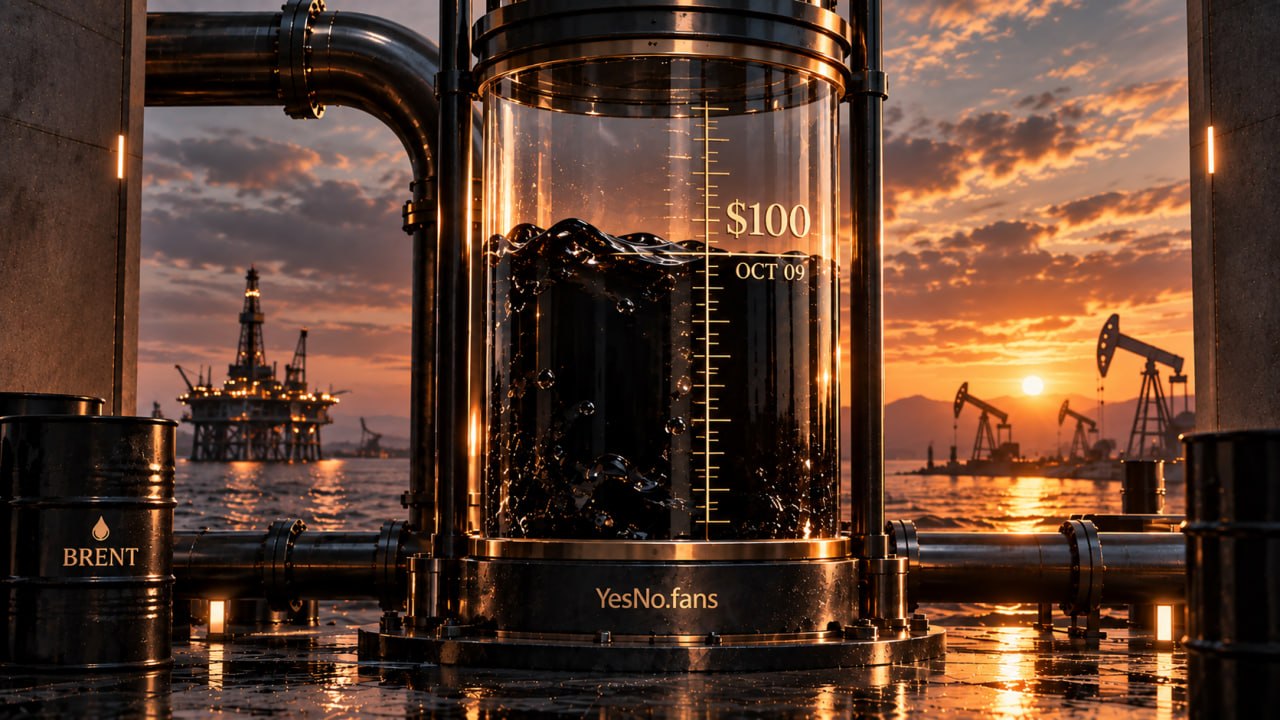 Brent crude at $100 or above on Oct 9, 2026