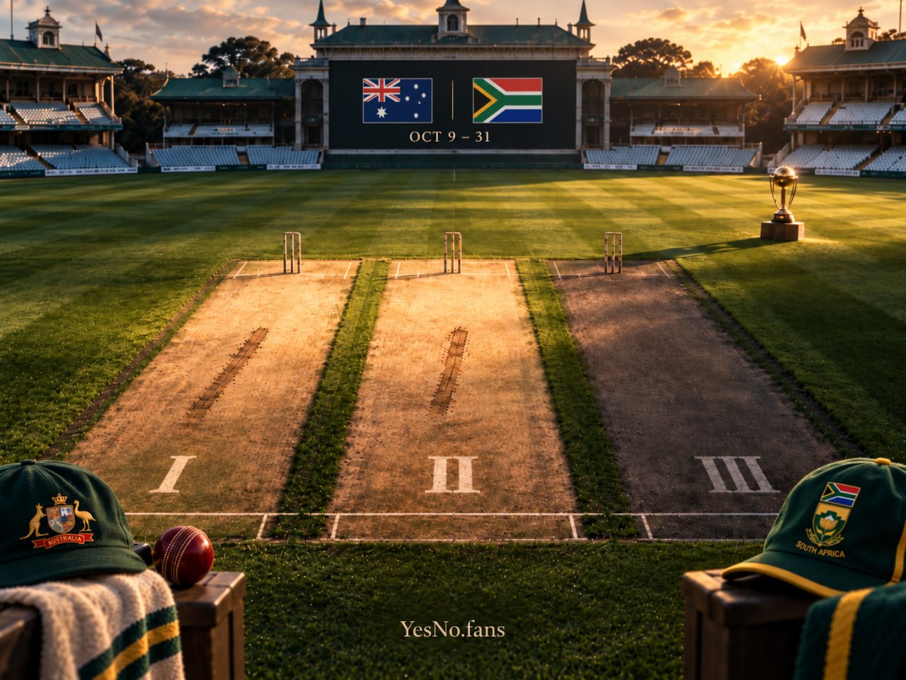 Will Australia win the three-match Test series in South Africa (October 9-31, 2026)?